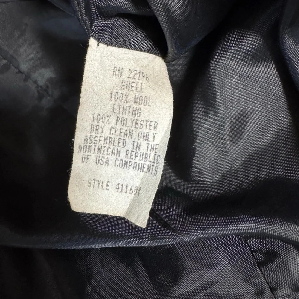 Vintage Jason Kole Women's Small Black 100% Wool Hooded Pea Coat Jacket Goth - Picture 6 of 7